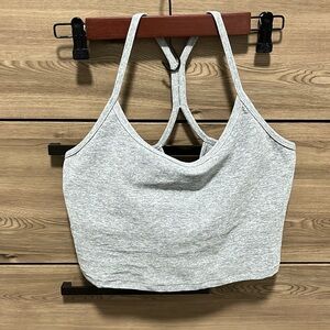 Beyond Yoga Cropped Tank L Silver